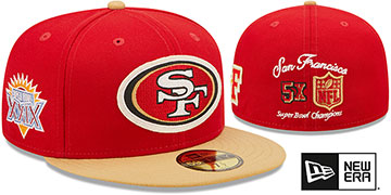 49ers 'LETTERMAN SIDE-PATCH' Fitted Hat by New Era