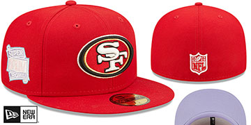 49ers SB XXIV 'POP-SWEAT' Red-Lavender Fitted Hat by New Era