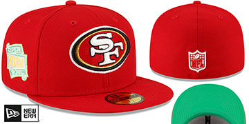 49ers SUPER BOWL XXIV 'CITRUS POP' Red-Green Fitted Hat by New Era