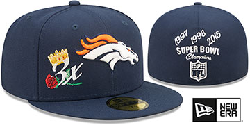 Broncos 'CROWN CHAMPS' Navy Fitted Hat by New Era