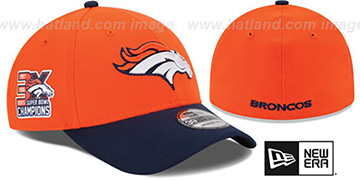 Broncos 'NFL 3X SUPER BOWL CHAMPS FLEX' Orange-Navy Hat by New Era