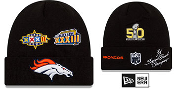 Broncos 'SUPER BOWL ELEMENTS' Black Knit Beanie Hat by New Era