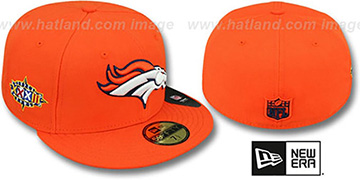 Broncos 'SUPER BOWL XXXII' Orange Fitted Hat by New Era