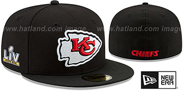 Chiefs 'SUPER BOWL LV TEAM-BASIC' Black Fitted Hat by New Era