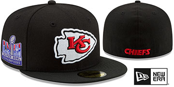 Chiefs 'SUPER BOWL LVIII CHAMPIONS' Black Fitted Hat by New Era