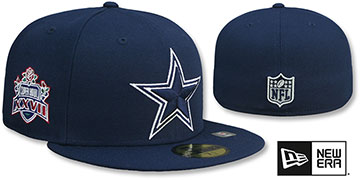 Cowboys 'SB XXVII SIDE-PATCH' Navy Fitted Hat by New Era