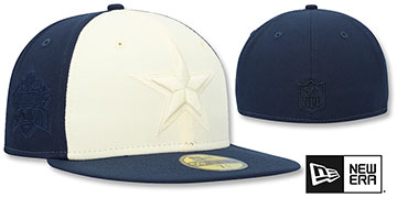 Cowboys 'SB XXVII TONAL SIDE-PATCH' White-Navy Fitted Hat by New Era