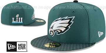 Eagles 'NFL SUPER BOWL LII ONFIELD' Green Fitted Hat by New Era