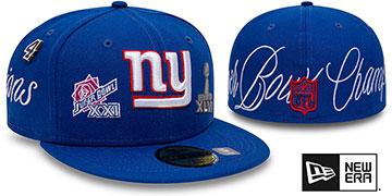 Giants 'HISTORIC CHAMPIONS' Royal Fitted Hat by New Era