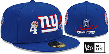 Giants 'RINGS-N-CHAMPIONS' Royal Fitted Hat by New Era