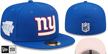 Giants SB XLII 'POP-SWEAT' Royal-Pink Fitted Hat by New Era