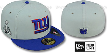 NY Giants 'SUPER BOWL XLVI' Grey- Royal Fitted Hat by New Era