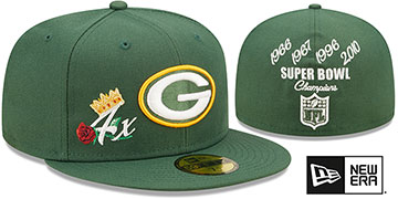 Packers 'CROWN CHAMPS' Green Fitted Hat by New Era