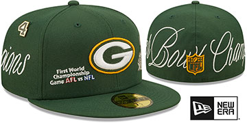 Packers 'HISTORIC CHAMPIONS' Green Fitted Hat by New Era