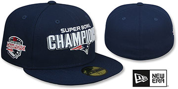 Patriots '6X SIDE-PATCH SUPER BOWL CHAMPIONS' Navy Fitted Hat by New Era