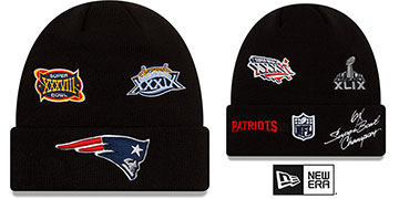 Patriots 'SUPER BOWL ELEMENTS' Black Knit Beanie Hat by New Era