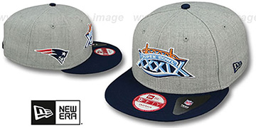 Patriots 'SUPER BOWL XXXIX SNAPBACK' Grey-Navy Hat by New Era