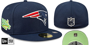 Patriots SUPER BOWL XXXVI 'CITRUS POP' Navy-Green Fitted Hat by New Era