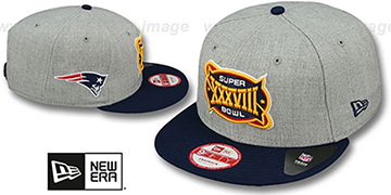 Patriots 'SUPER BOWL XXXVIII SNAPBACK' Grey-Navy Hat by New Era