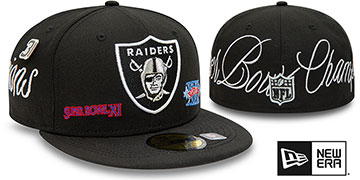 Raiders 'HISTORIC CHAMPIONS' Black Fitted Hat by New Era