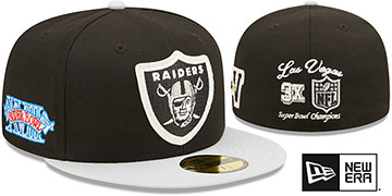 Raiders 'LETTERMAN SIDE-PATCH' Fitted Hat by New Era