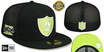 Raiders SB XVIII 'MESH-BACK SIDE-PATCH' Black-Yellow Fitted Hat by New Era