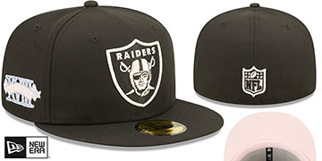 Raiders SB XVIII 'POP-SWEAT' Black-Pink Fitted Hat by New Era