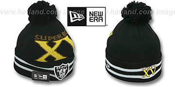 Raiders 'SUPER BOWL XV' Black Knit Beanie Hat by New Era