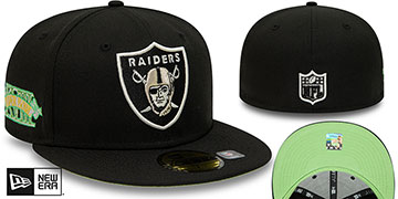 Raiders SUPER BOWL XVIII 'CITRUS POP' Black-Green Fitted Hat by New Era