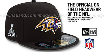 Ravens 'NFL SUPER BOWL XLVII ONFIELD' Black Fitted Hat by New Era