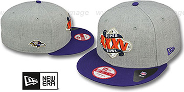 Ravens 'SUPER BOWL XXXV SNAPBACK' Grey-Purple Hat by New Era