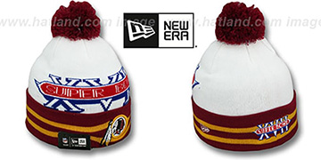 Redskins 'SUPER BOWL XVII' White Knit Beanie Hat by New Era