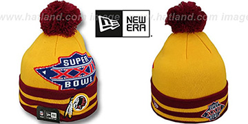 Redskins 'SUPER BOWL XXII' Gold Knit Beanie Hat by New Era