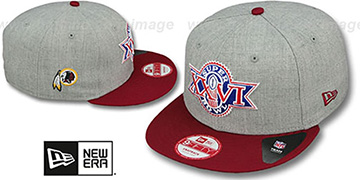 Redskins 'SUPER BOWL XXVI SNAPBACK' Grey-Burgundy Hat by New Era