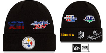 Steelers 'SUPER BOWL ELEMENTS' Black Knit Beanie Hat by New Era