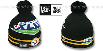 Steelers 'SUPER BOWL XLIII' Black Knit Beanie Hat by New Era