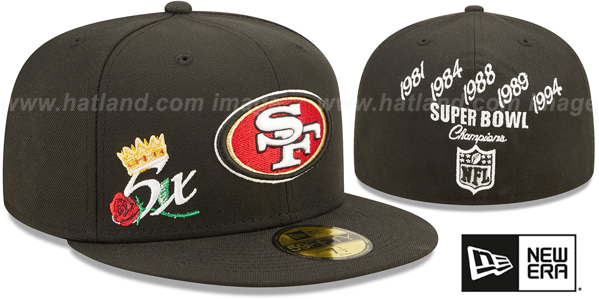 49ers 'CROWN CHAMPS' Black Fitted Hat by New Era