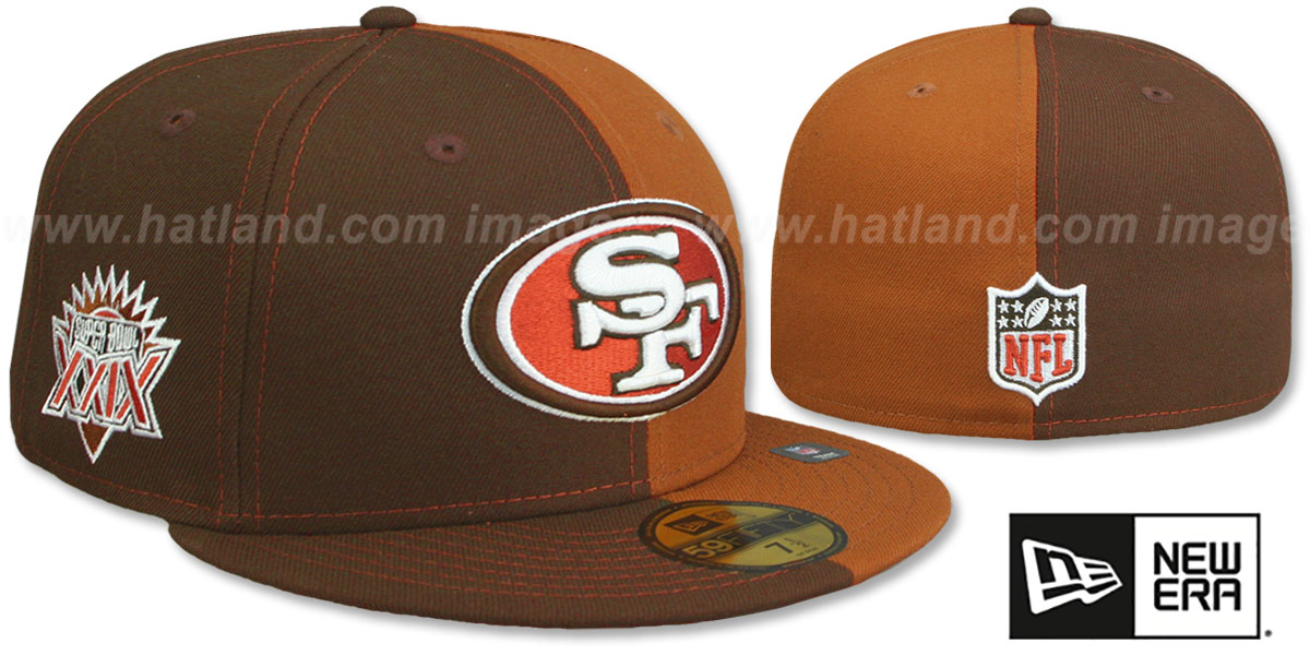 49ers SB XXIX 'SPLIT SIDE-PATCH' Brown-Wheat Fitted Hat by New Era