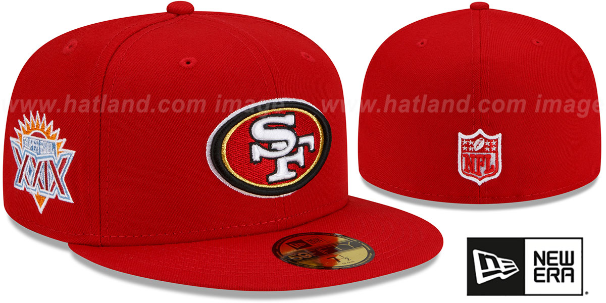 49ers 'SUPER BOWL XXIX SIDE-PATCH' Red Fitted Hat by New Era