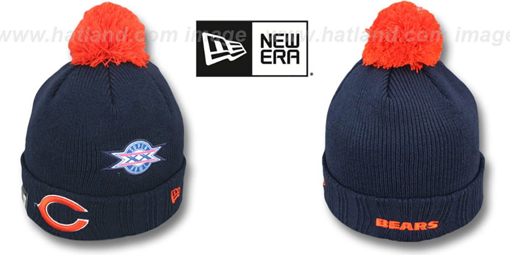 Bears 'SUPER BOWL PATCHES' Navy Knit Beanie Hat by New Era