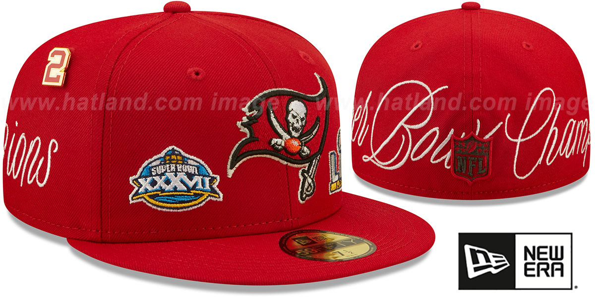 Buccaneers 'HISTORIC CHAMPIONS' Red Fitted Hat by New Era