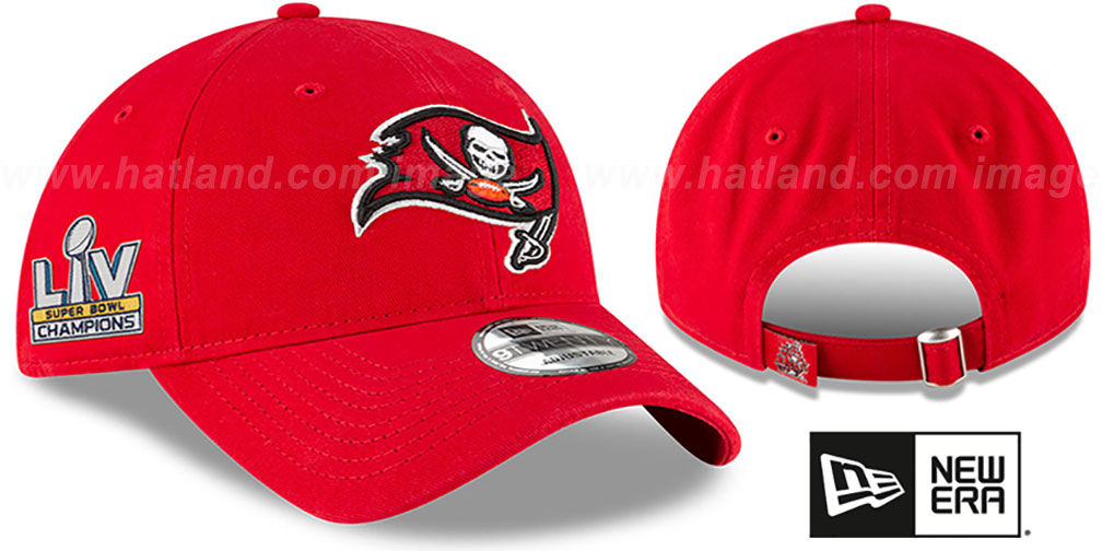 Buccaneers 'SUPER BOWL LV CHAMPS' STRAPBACK Red Hat by New Era