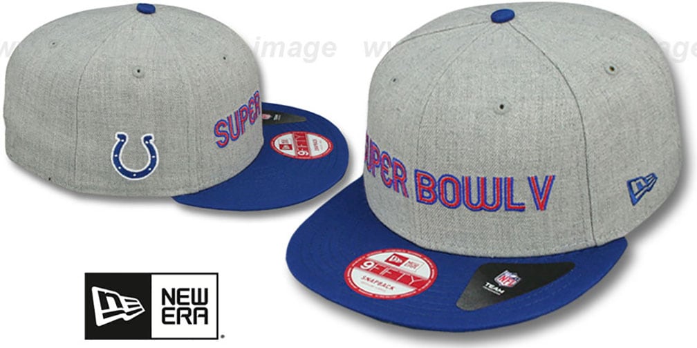 Colts 'SUPER BOWL V SNAPBACK' Grey-Royal Hat by New Era