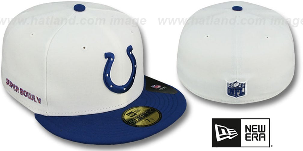 Colts 'SUPER BOWL V' White-Royal Fitted Hat by New Era