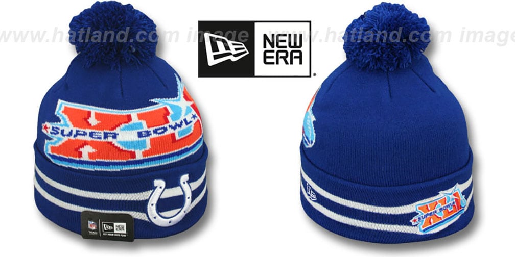 Colts 'SUPER BOWL XLI' Royal Knit Beanie Hat by New Era