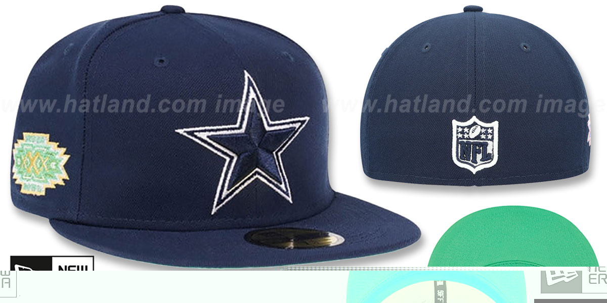 Cowboys SB XXX 'CITRUS POP' Navy-Green Fitted Hat by New Era