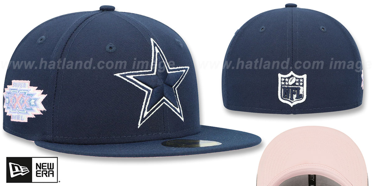 Cowboys SB XXX 'POP-SWEAT' Navy-Pink Fitted Hat by New Era