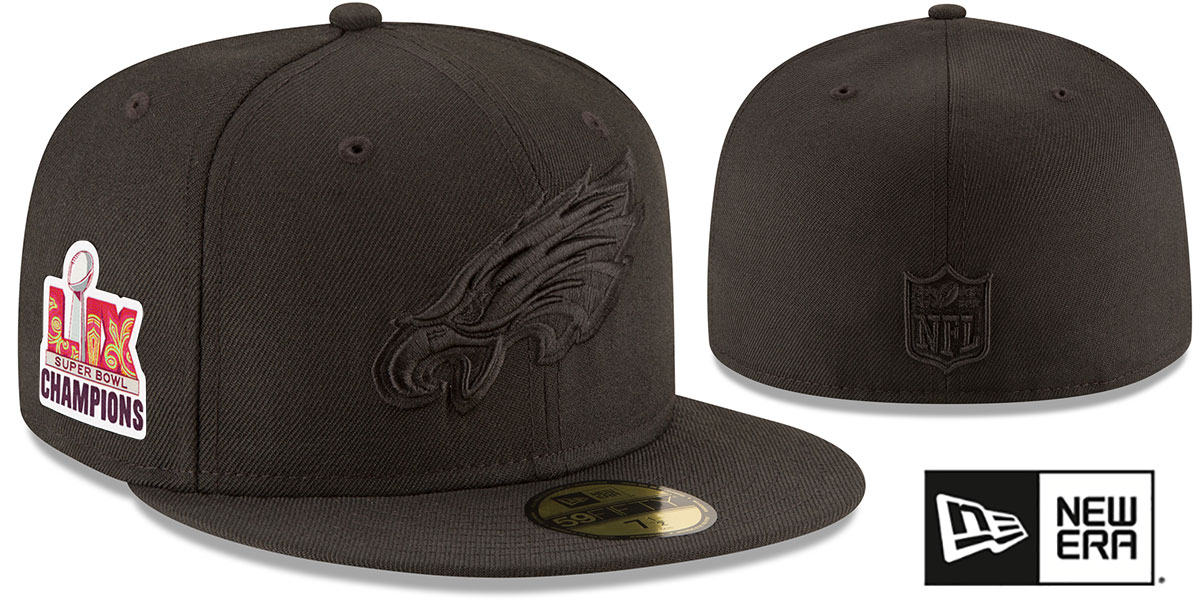 Eagles 'SUPER BOWL LIX CHAMPIONS BLACKOUT' Fitted Hat by New Era