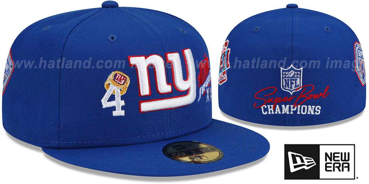 Giants 'RINGS-N-CHAMPIONS' Royal Fitted Hat by New Era