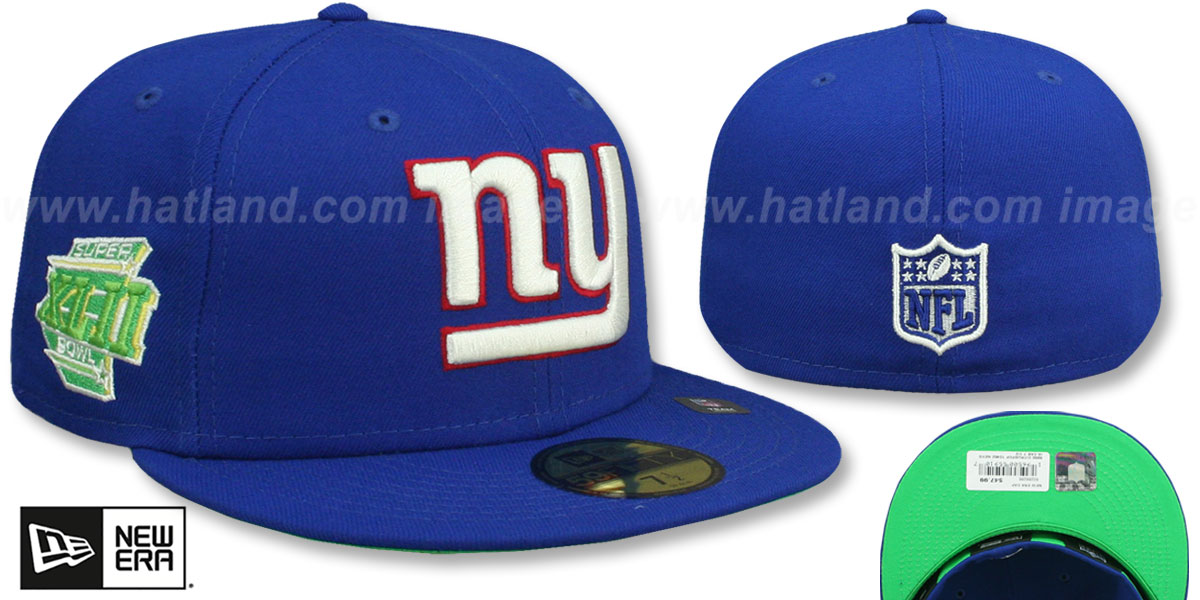 Giants SUPER BOWL XLII 'CITRUS POP' Royal-Green Fitted Hat by New Era